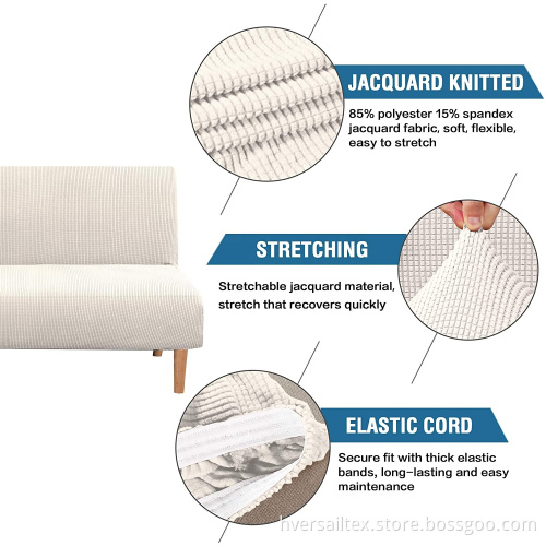 Armless Futon Cover Stretch Sofa Bed Slipcover